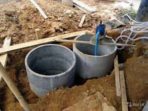 Example of a two-chamber septic tank