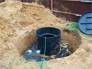 Example of backfilling a septic tank