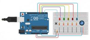 Example circuit with breadboard