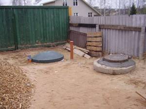 An example of an installed septic tank on the site