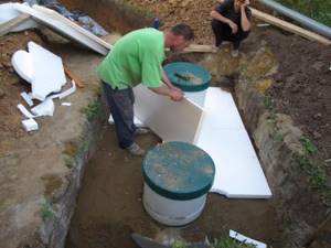The process of insulating a septic tank Tank