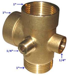 Five-pin fitting for hydraulic accumulator