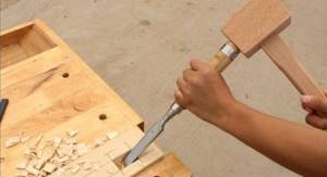 Working with a chisel