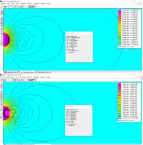 Calculation of the magnetic field of an NdFeB ball using the FEMM simulator