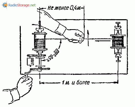 Расположение элементов намотки трансформатора и рук намотчика