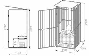 Dimensions of a country toilet, drawings and construction rules