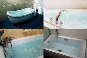 Dimensions of bathtubs made of different materials and important nuances