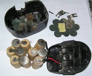 Disassembled battery