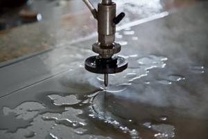 Cutting metal with water - video of waterjet cutting of metals 4