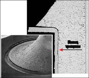 Rice. 23. Defect of lead-free soldering - raising of the fillet. (Common fillet lifting was first described in the NCMS and IDEALS programs.) *The cause of solder fillet lifting from the pad is believed to be low local melting temperature, which is due to lead contamination in Sn-xAg-yBi, not Sn-58Bi, lead-free solders. *Sn-Bi-Pb forms a phase with a melting point of 96 °C. *During additional studies, this defect was also discovered in other lead-free solders, although not to such a strong extent. 