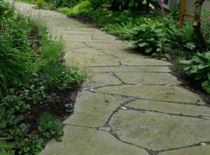 garden paths made of flat stone