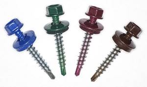 self-tapping screws for fixing corrugated sheets with a press washer