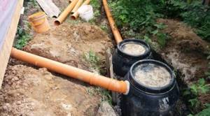 septic tank from barrels installation