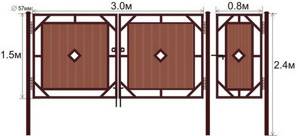 Scheme of gates made of corrugated sheets