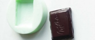 Силиконовый молд для отливки муляжа в виде шоколада