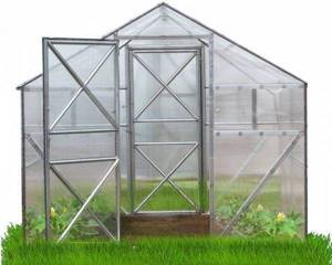 Greenhouse with a frame made of galvanized profiles for plasterboard