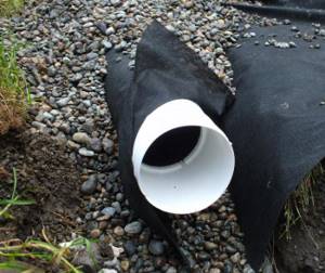 installation of drainage pipes