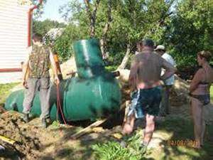 installing a septic tank in a pit