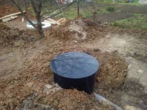 Mole septic tank installed on the site