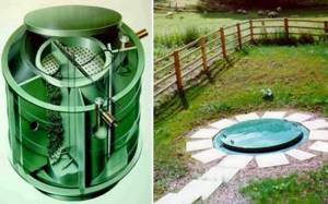 Installed septic tank with biofilter