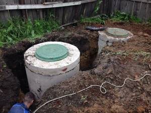 Septic tank installed in the ground