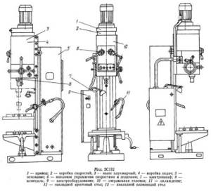 Vertical drilling machine 2S132: technical characteristics