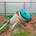 Spring emergence of a septic tank