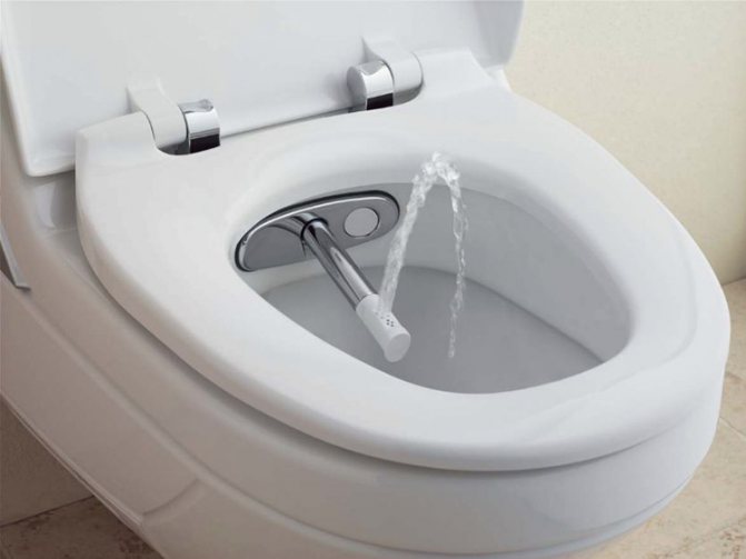 system built into the toilet