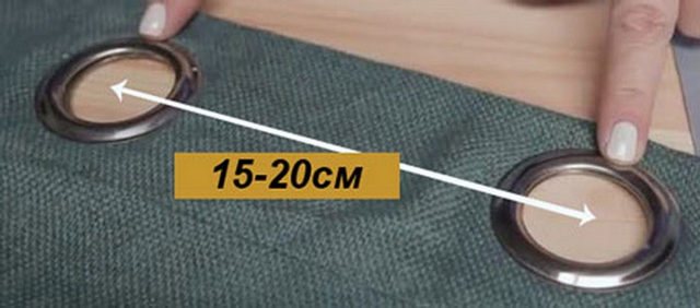 measure the distance between the eyelets on the curtains