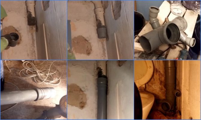replacing pipes in a sewer riser