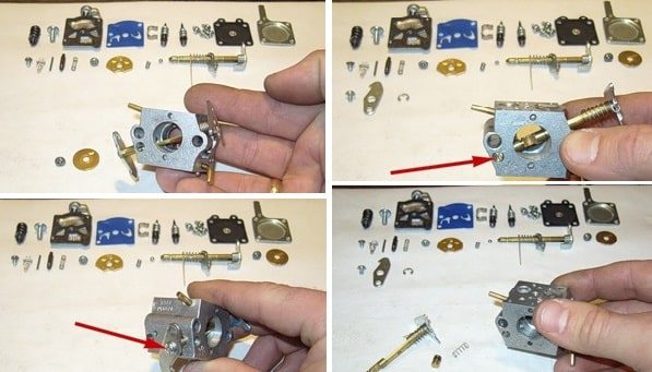 Factory settings for the chainsaw carburetor