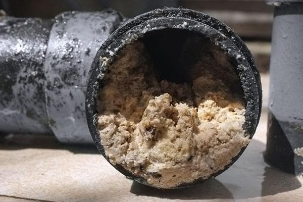 Fat plug in sewer pipe